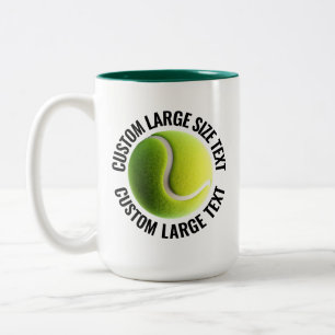 Tennisball & großer Text HUNTER GRÜN 425g Custom Zweifarbige Tasse