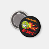 Tennisball in Flammen, Zitronensportangebot, Schwa Magnet (Vorderseite/Rückseite)