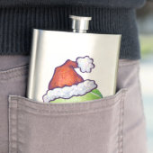 Tennisball in Weihnachtsmannmütze Flachmann (Beispiel)