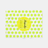 Tennisball individuelle Name & Text Fleecedecke (Vorderseite (Horizontal))