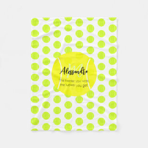 Tennisball individuelle Name & Text Fleecedecke
