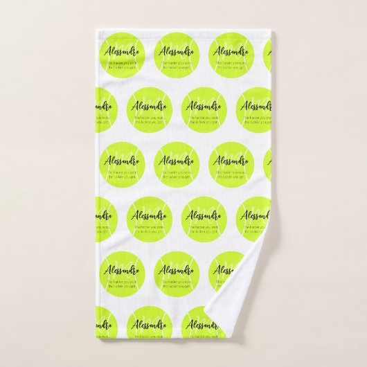 Tennisball individuelle Name & Text Handtuch (Handtuch)
