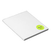 Tennisball individuelle Name & Text Notizblock (angewinkelt)