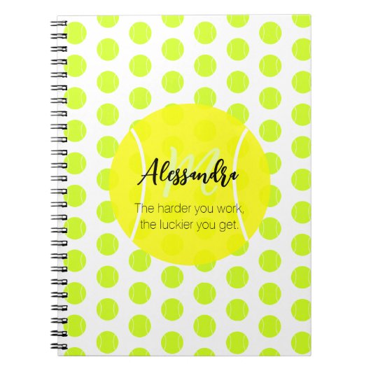 Tennisball individuelle Name & Text Notizblock (Vorderseite)