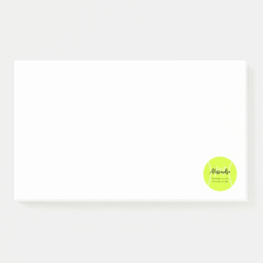 Tennisball individuelle Name & Text Post-it Klebezettel (Vorderseite)