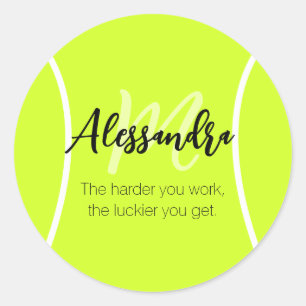 Tennisball individuelle Name & Text Runder Aufkleber