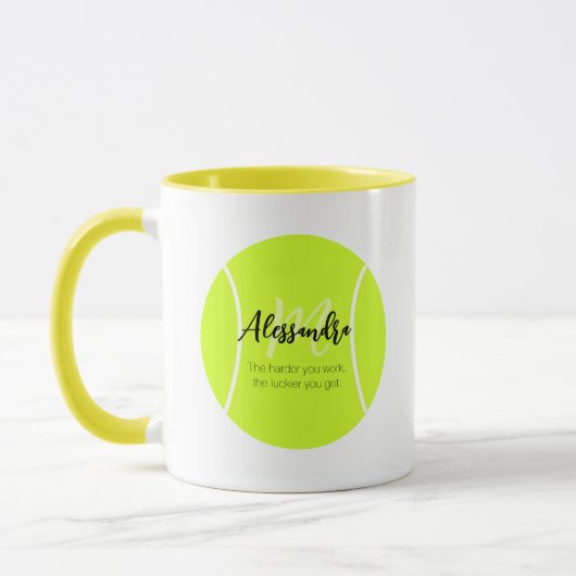 Tennisball individuelle Name & Text Tasse (Links)
