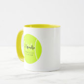 Tennisball individuelle Name & Text Tasse (Vorderseite Links)