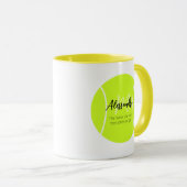 Tennisball individuelle Name & Text Tasse (VorderseiteRechts)
