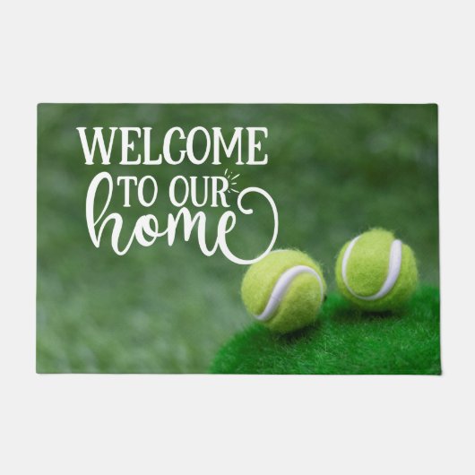 Tennisball ist im Grünen willkommen Fußmatte (Vorderseite)
