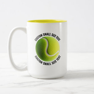 Tennisball & Kleiner Text GELB 425g Custom Zweifarbige Tasse