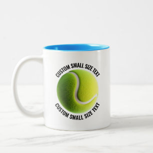 Tennisball & Kleiner Text HELLBLAU 325ml Custom Zweifarbige Tasse
