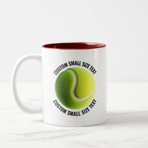 Tennisball & Kleiner Text MAROON 11oz Benutzerdefi Zweifarbige Tasse