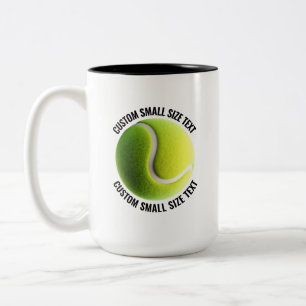 Tennisball & Kleiner Text SCHWARZ 425g Custom Zweifarbige Tasse