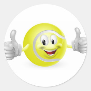 Tennisball-Maskottchen Runder Aufkleber