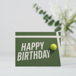 Tennisball mit Alles Gute zum Geburtstag auf dem S Postkarte