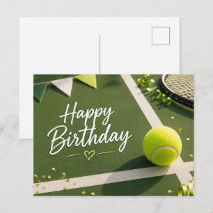Tennisball mit Alles Gute zum Geburtstag auf dem S Postkarte