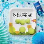 Tennisball mit Blume für Spielerrennen Pappteller (Party)