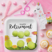 Tennisball mit Blume für Spielerrennen Pappteller (Party)