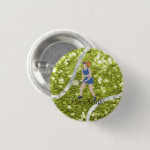 Tennisball mit deinem Namen Button (Vorne & Hinten)