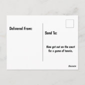 Tennisball mit fröhlichem Geburtstag mit Visier Postkarte (Rückseite)