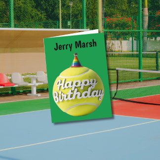 Tennisball mit Geburtstagsfeier Karte