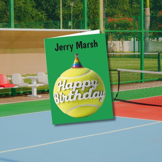 Tennisball mit Geburtstagsfeier Karte