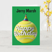 Tennisball mit Geburtstagsfeier Karte (Gelbe Blume)