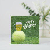 Tennisball mit Happy Birthday mit Liebe (Stehend Vorderseite)