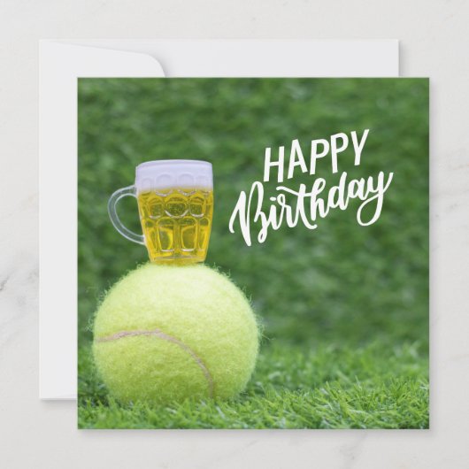 Tennisball mit Happy Birthday mit Liebe (Vorderseite)