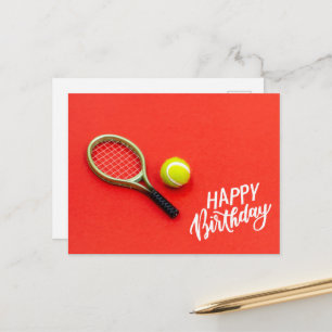 Tennisball mit Happy Birthday mit Liebe Postkarte