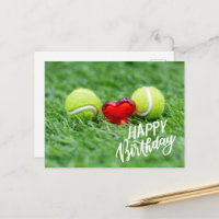 Tennisball mit Happy Birthday mit Liebe