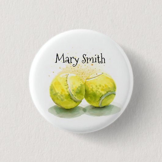 Tennisball mit Ihrem Namen Button (Vorderseite)