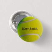 Tennisball mit Ihrem Namen Knopf Button (Vorne & Hinten)