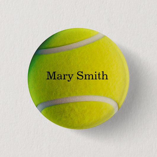Tennisball mit Ihrem Namen Knopf Button (Vorderseite)