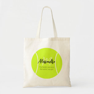 Tennisball mit individuellem Namen & Text Tragetasche