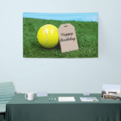 Tennisball mit leerem Tag Glückwunsch zum Geburtst Banner (Messeveranstaltung)