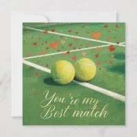 Tennisball mit LOVE auf blauem Court
