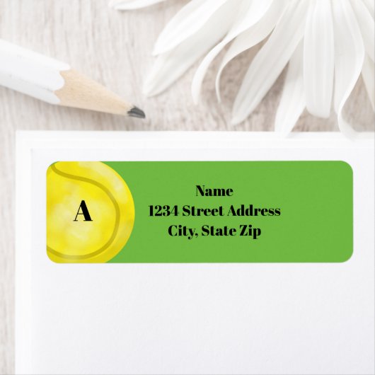 Tennisball mit persönlichen Anfangsadressen (Insitu)