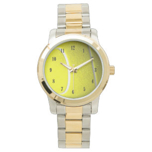 Tennisball mit schwarzen Zahlen Armbanduhr