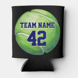 Tennisball mit Teamname und -nummer Dosenkühler