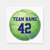 Tennisball mit Teamname und -nummer Serviette (Vorderseite)