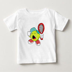 Tennisball mit Tennisschläger Baby T-shirt