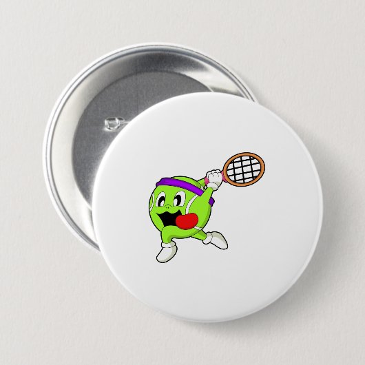 Tennisball mit Tennisschläger Button (Vorne & Hinten)