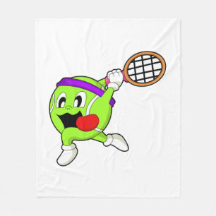 Tennisball mit Tennisschläger Fleecedecke