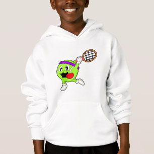 Tennisball mit Tennisschläger Hoodie