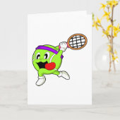 Tennisball mit Tennisschläger Karte (Gelbe Blume)