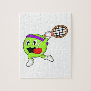Tennisball mit Tennisschläger Puzzle