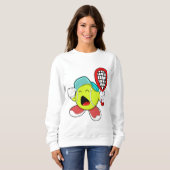 Tennisball mit Tennisschläger Sweatshirt (Vorne ganz)