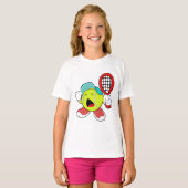 Tennisball mit Tennisschläger T-Shirt (Vorne ganz)